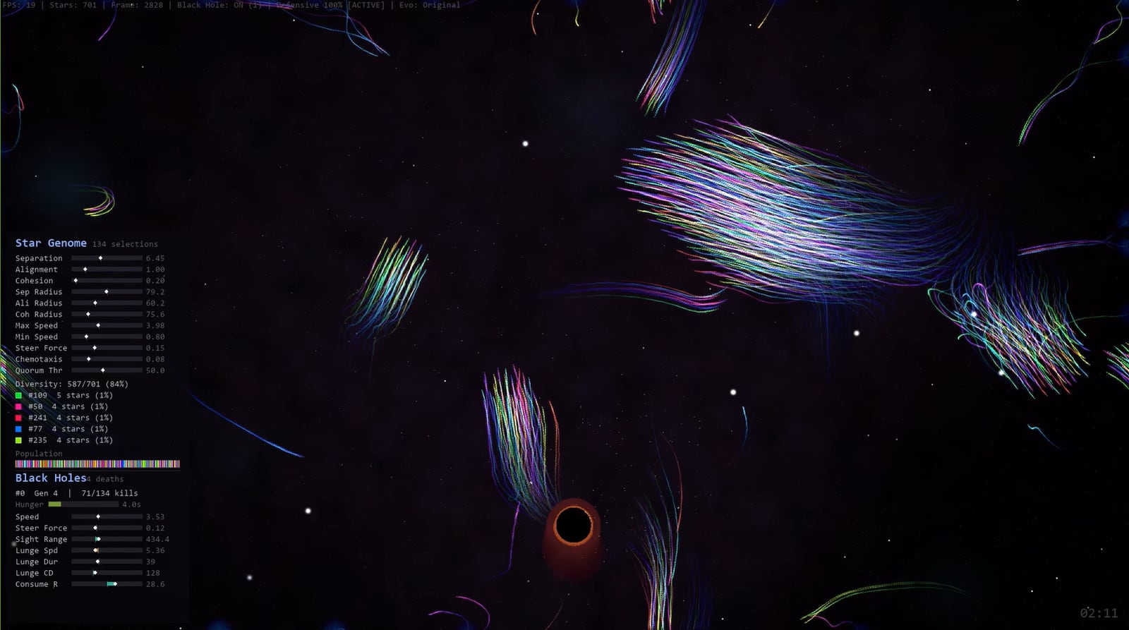 Selection Pressure · live preview · still frame.