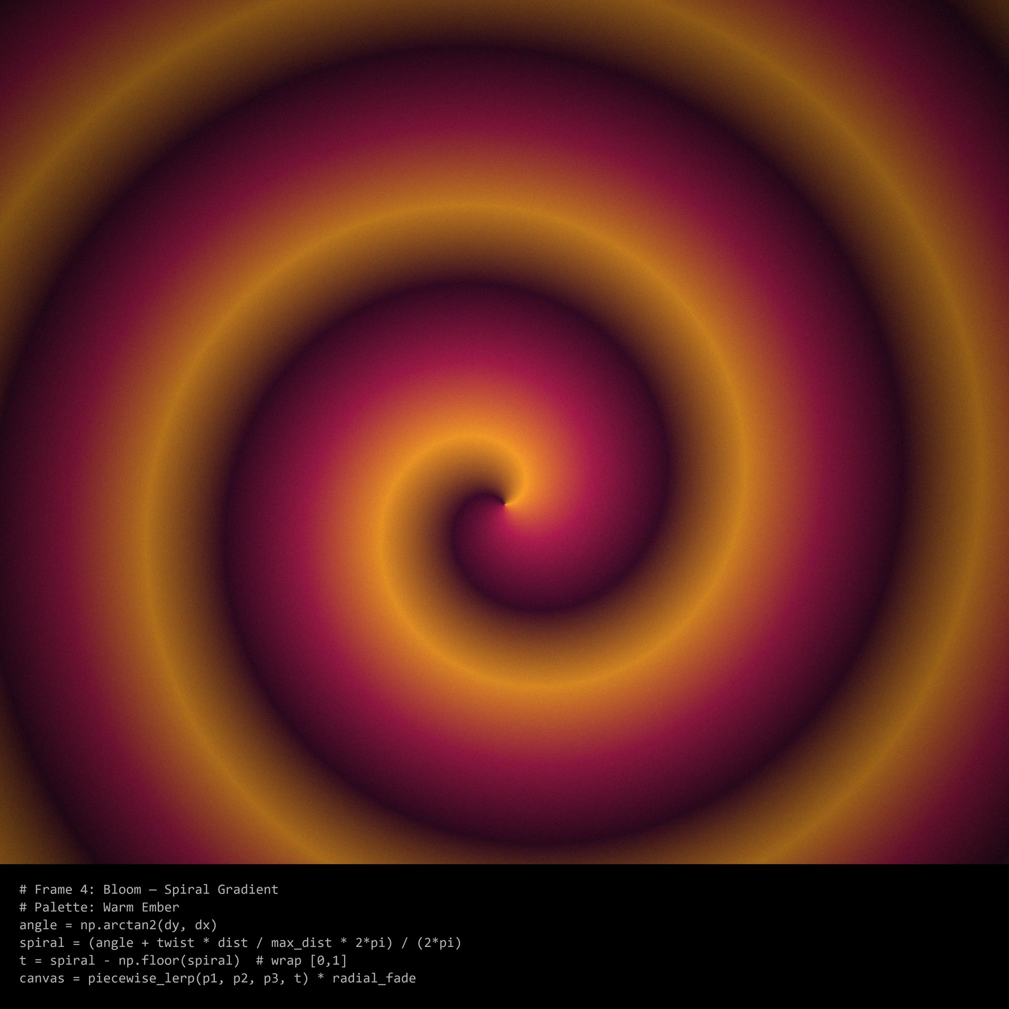 Array Zero · spiral bloom · printed work by Burak Kağan Yılmazer.