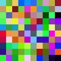 10x10 grid of random coloured tiles, each tile is 20x20 pixels