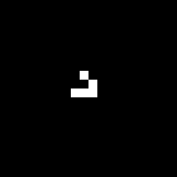 Animated glider pattern walking diagonally across a 20x20 cellular automata grid