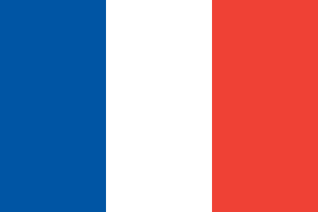 Flag of France with blue, white, and red vertical stripes