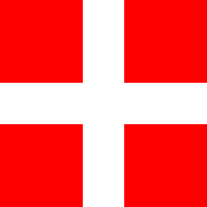 Flag of Switzerland with a white cross on a red background