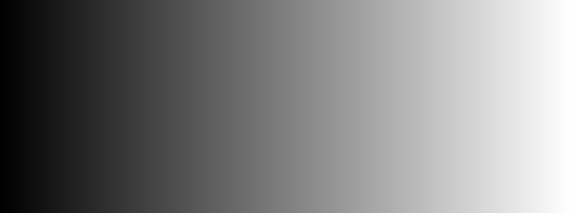 A horizontal grayscale gradient transitioning smoothly from black on the left to white on the right