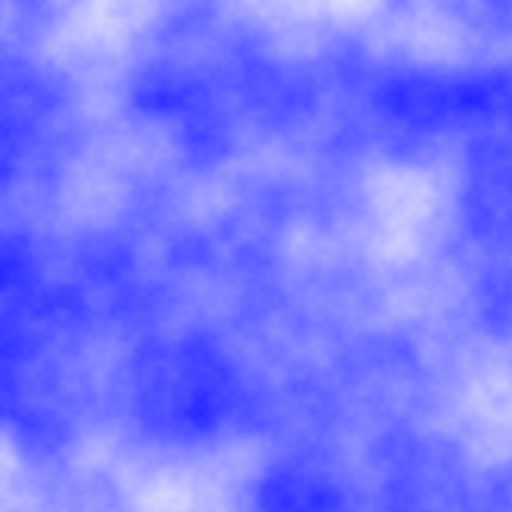 A panoramic sky scene with a deep blue gradient transitioning to lighter blue at the bottom, with soft white cloud-like patterns hovering across the upper portion of the image.